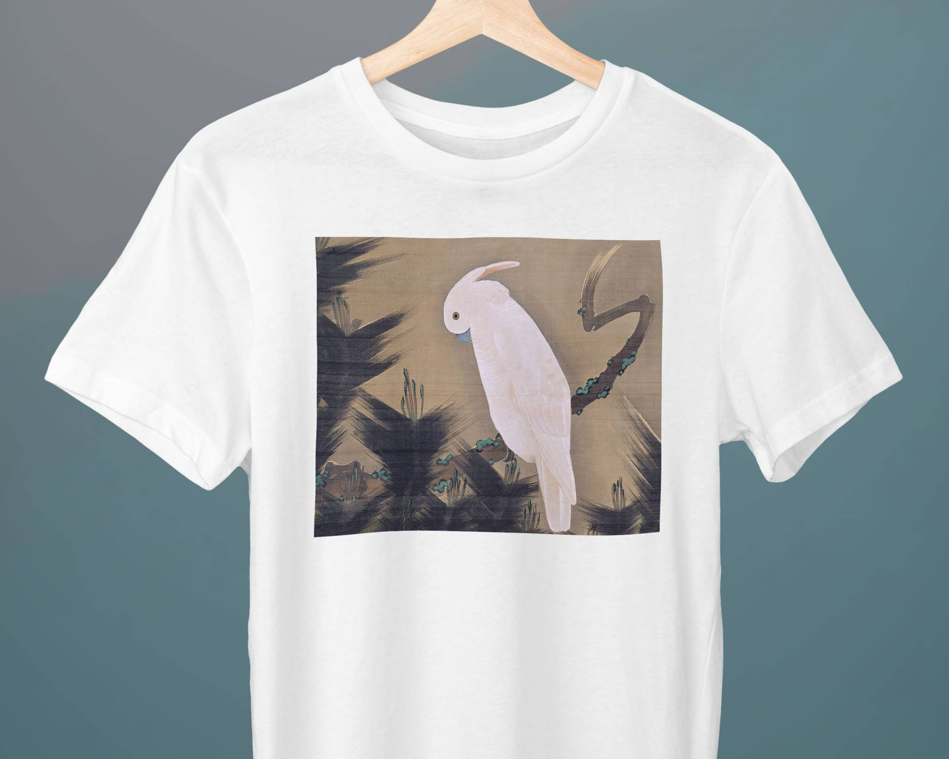 Weißer Kakadu Auf Einem Kiefernzweig, Ito Jakuchu, Unisex T-Shirt, Kunst-T-Shirt, Kakadu-T-Shirt, Geschenk Für Sie, Ihn, Kunst-Liebhaber-Geschenk von Exhibilirio