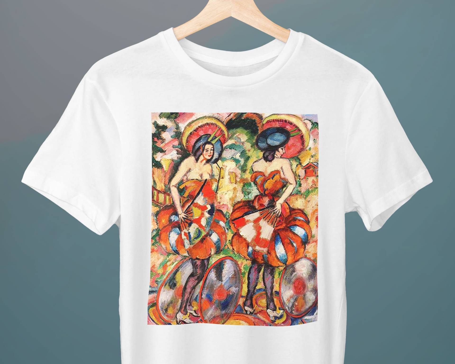 Zwei Tänzer Mit Fächern, Georg Tappert Malerei, Unisex T-Shirt, Kunst Expressionismus, Geschenk Für Sie, Ihn, Kunstliebhaber von Exhibilirio