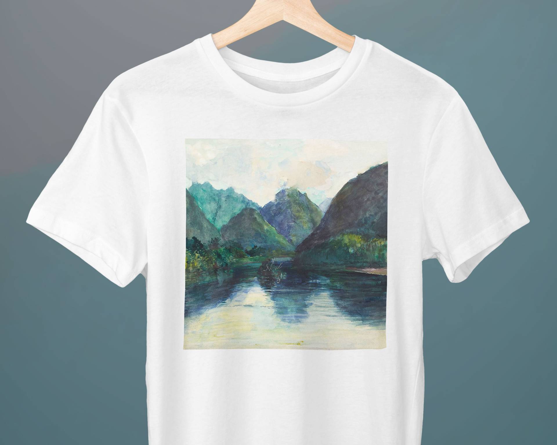 studie Von Afterglow From Nature, Tahiti, Eingang Zum Tautira Valley, John La Farge, Unisex T-Shirt, Landschaft Kunst T-Shirt von Exhibilirio