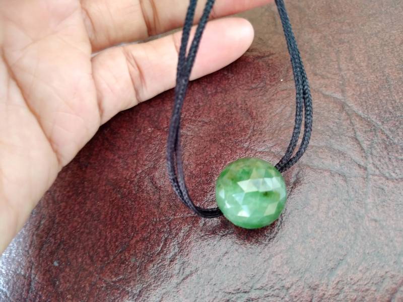 16 Mm Nephrit Jade Funkeln Facettierte Rundperlenkette. S454 von Eximha