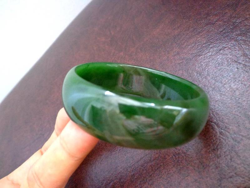 57 Mm Nephrit-Jade D-Armreif. S140 von Eximha
