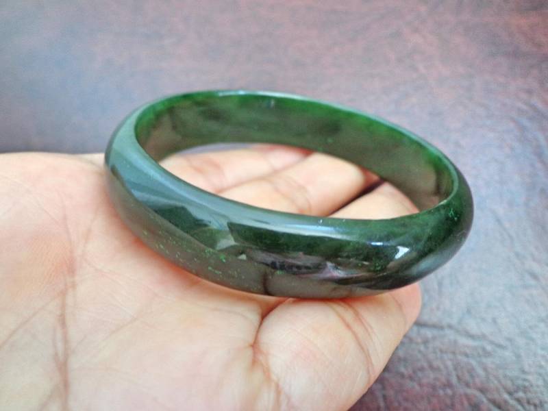 58 Mm Nephrit - Jade Ovales Armreif. S137 von Eximha