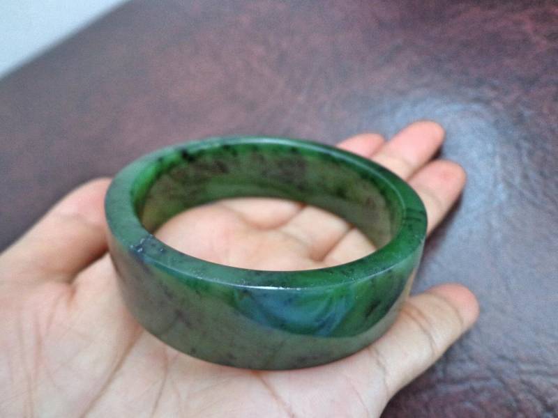 58 Mm Nephrit Jade Zylinder Armreif S160 58 Mm Nephrit Jade Zylinder Armreif S160 von Eximha