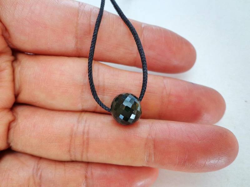 9 Mm Nephrit Jade Funkeln Facettierte Runde Perlenkette. S534 von Eximha