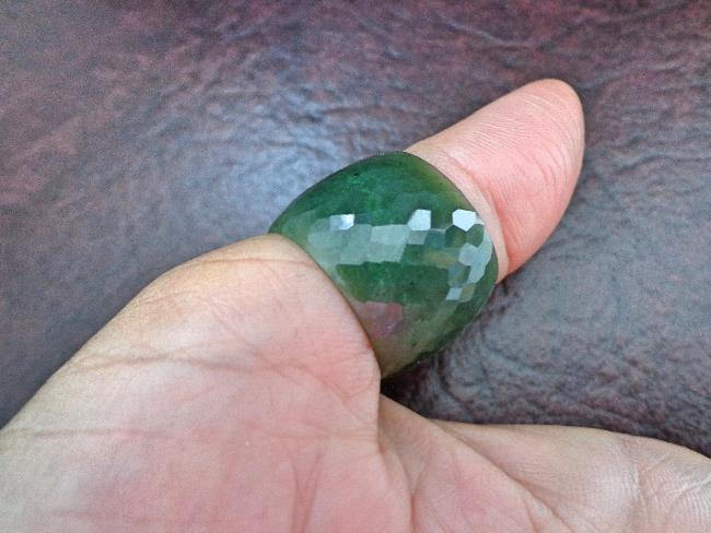 Größe 10 Nephrit Jade Facettiert Band Ring. S488 von Eximha