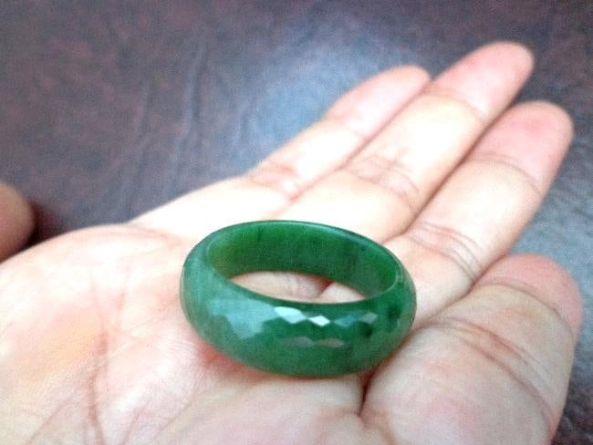 Größe 12 Nephrit Jade Funkeln Facettiert Band Ring. S467 von Eximha