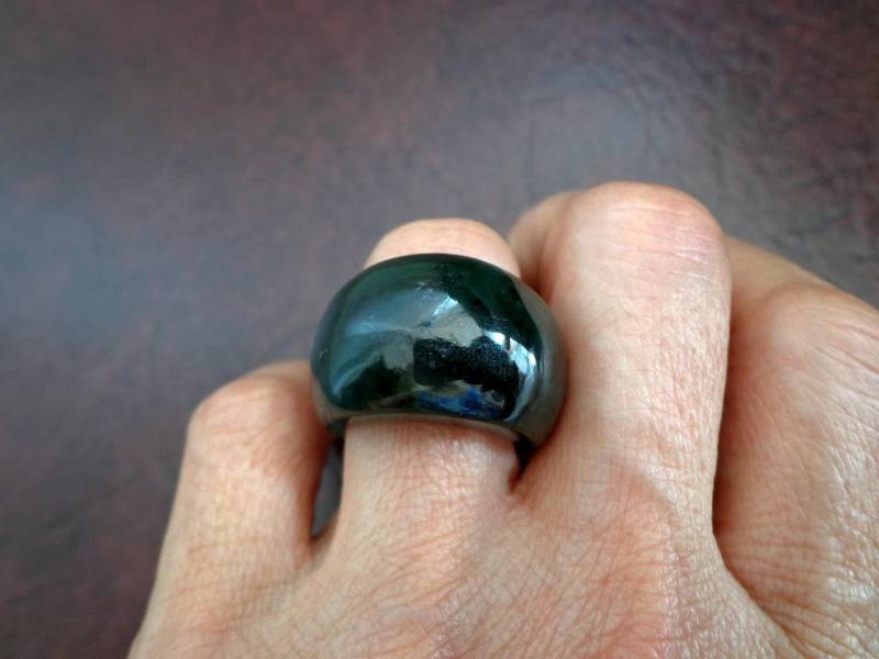 Größe 8 Nephrit Jade Bogen Ring. S337 von Eximha