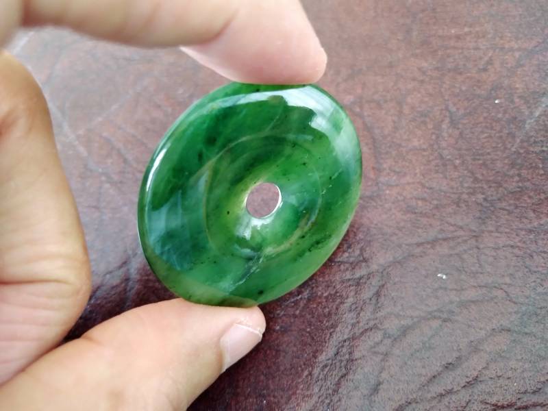 Nephrit Jade 40mm Pi Disc Anhänger. S191 von Eximha