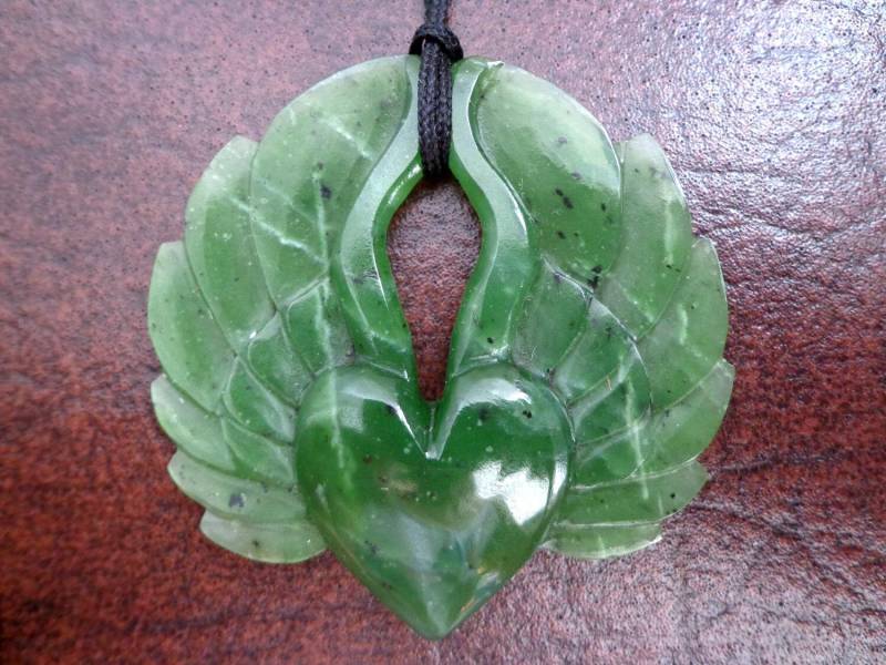 Nephrit Jade Herz Anhänger. S287 von Eximha