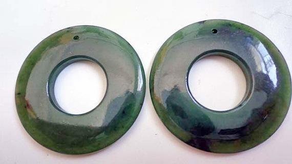 Nephrit Jade Runde Ohrringe. S261 von Eximha