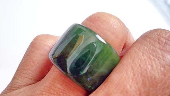 Nephrit Jade Zylinderring in 8 Größen. S177 von Eximha