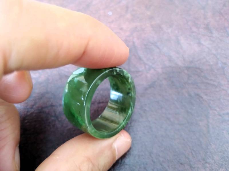 Us 10 1/2 Größe Nephrit Jade Zylinder Ring. S178 von Eximha