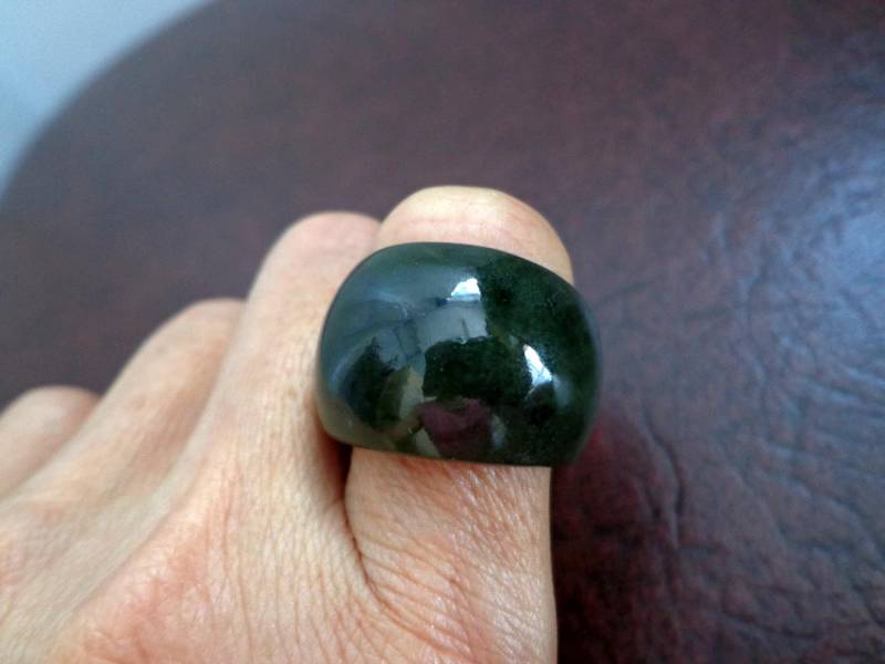 Us 10 Größe Nephrit Jade Bogen Ring. S334 von Eximha