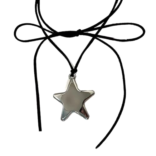 Exingk Coole Halsschmuck-Stern-Halskette, Anhänger, Legierung, Material, Seil-Halskette für Mädchen und Familie, große Stern-Halskette von Exingk
