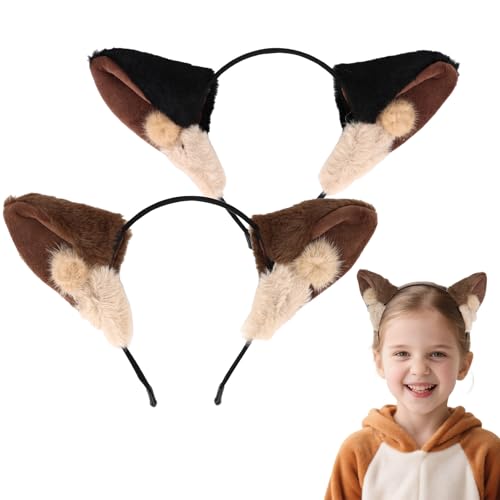 EXIPSAT 2er-Set Fuchs Ohren Stirnbänder, Faux Fur, Halloween Kostüm Rollenspiel, Haarreifen für Kinder Themenaktivitäten von Exipsat