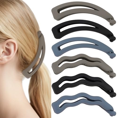 EXIPSAT 6 Stück Bananen-Haarspangen Set, Mehrfarbige Bananenclips für Frauen, Rutschfeste Banana Clips Dickes Haar, Praktische Bananen Clips Haare zum Fixieren der Haare von Exipsat
