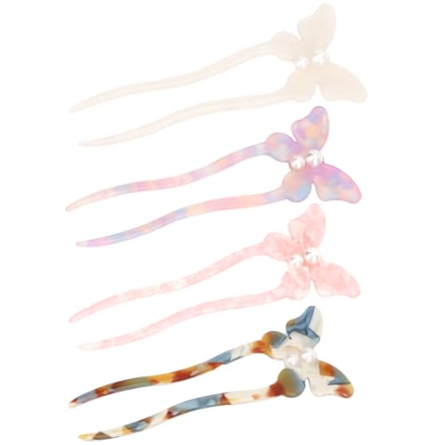 EXIPSAT 4 Stück Irisierende Schmetterlings - Haarnadeln, Haarspangen Haarklammer Pins, Haarclips für Frauen mit allen Frisur - Stilen von Exipsat