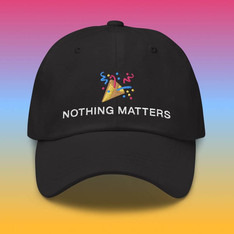 Nothing Matters Existierender Dad Hut, Emoji Stickerei Baseballmütze, Deprimiertes Geschenk, Existierende Dread Emo Goth Philosophie Nothing Matters Existierender Dad Hut, Emoji Stickerei Baseballmütze, Deprimiertes Geschenk, Existierende Dread Emo Goth Philosophie von ExistentialEmoji