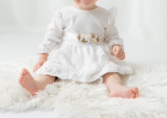 Baby Mädchen Prinzessin Hochzeit Taufe Kleid Tüll Partykleid Blumenmädchenkleid Taufkleid Babybekleidung von ExklusivFestmode