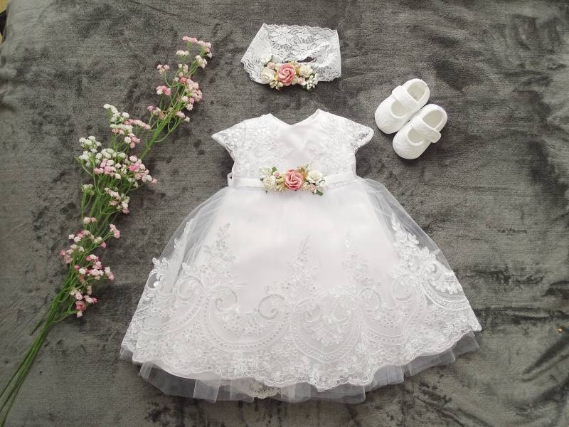 Baby Mädchen Prinzessin Hochzeit Taufe Kleid Tüll Partykleid Blumenmädchenkleid Taufkleid Babybekleidung von ExklusivFestmode