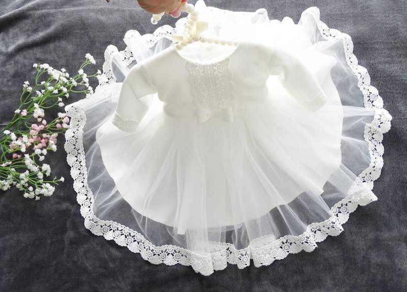 Baby Mädchen Prinzessin Hochzeit Taufe Kleid Tüll Partykleid Blumenmädchenkleid Taufkleid Babybekleidung von ExklusivFestmode