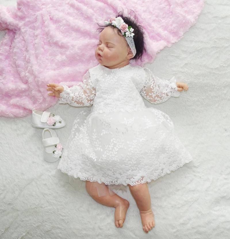 Taufkleid Babykleid 62 68 74 80 86 Elfenbein Baby Boho Kleid Mädchen Spitzenkleid Hochzeitskleid von ExklusivFestmode