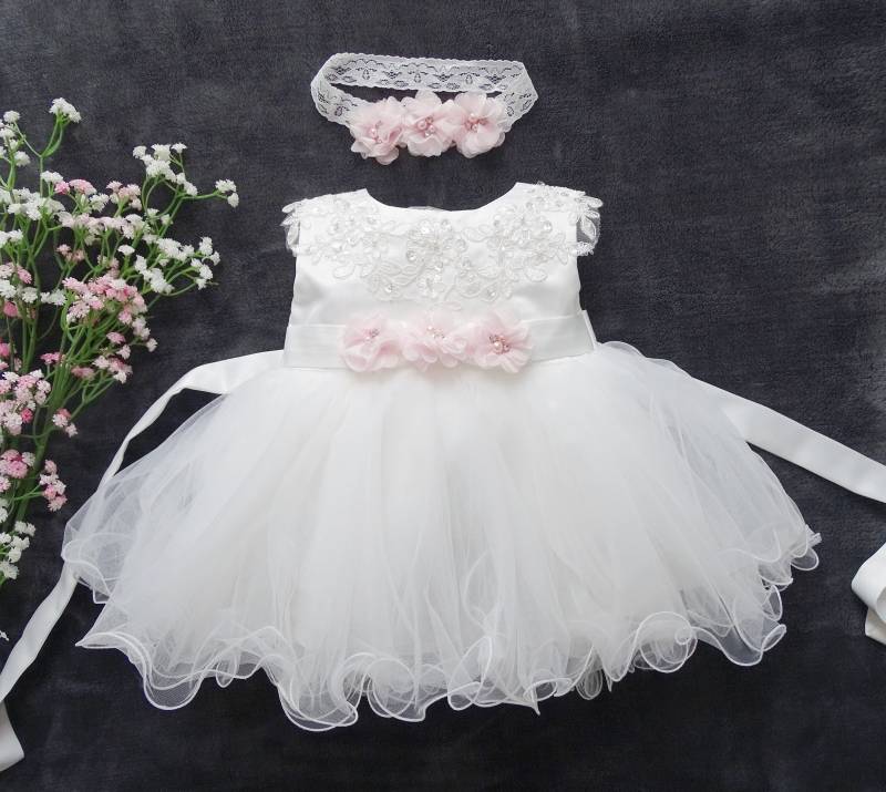 Taufkleid Mädchen Baby, Festkleid Elfenbein, Babykleid Baby Boho Kleid Spitzenkleid Robe Baptême Bébé Fille von ExklusivFestmode