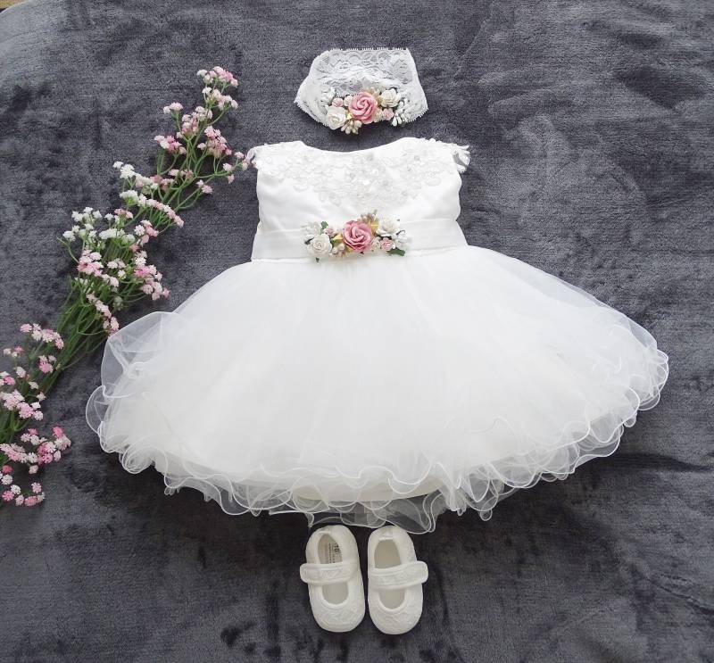 Taufkleid Mädchen Baby, Festkleid Elfenbein, Babykleid Baby Boho Kleid Spitzenkleid Robe Baptême Bébé Fille von ExklusivFestmode