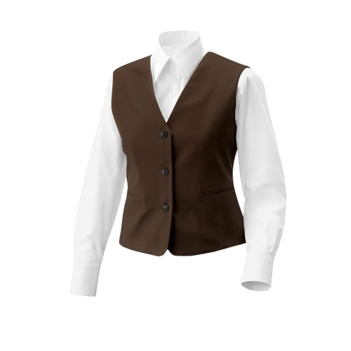 Exner Damen-Weste, Service-Weste, Gillett, mit Rücken in Westenstoff, Baumwoll-Mischgewebe, Farbe toffee, Größe M von Exner