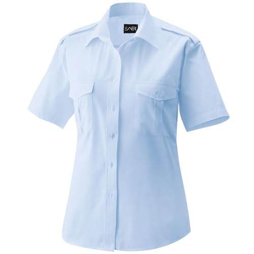 Exner Fashion Art. 459 I Pilotenbluse Kurzarm - Light Blue Größe 36 von Exner