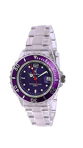 PT-382 Damenuhr aus transparentem Polyester Diametro 35mm - spessore 14mm violett von Exodus