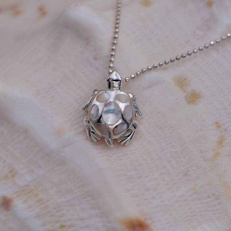 Halskette "Schildkrötenzauber" Mit Anhänger Silber/Perlmutt von ExoticJewelryDE