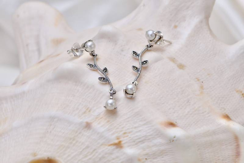 Ohrhänger "Perlenzauber" Silber/Perlen von ExoticJewelryDE