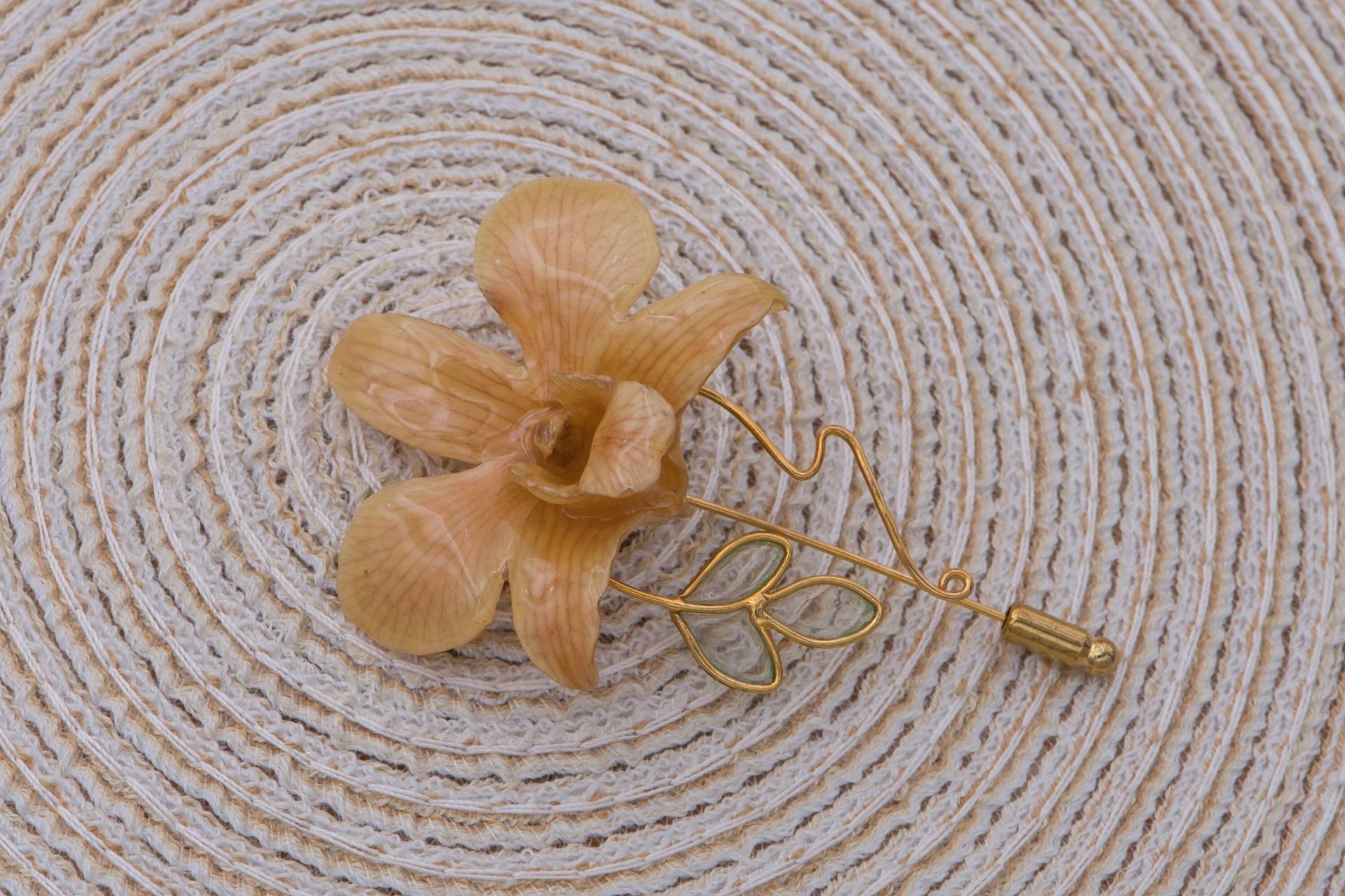 Schmuckanstecker, Schmuckpin, Orchidee, Orchideenbrosche, Schmuckorchidee, Schmuck, Brosche, Orchideenanstecker, Schmucknadel, Brooch, Nadel von ExoticJewelryDE