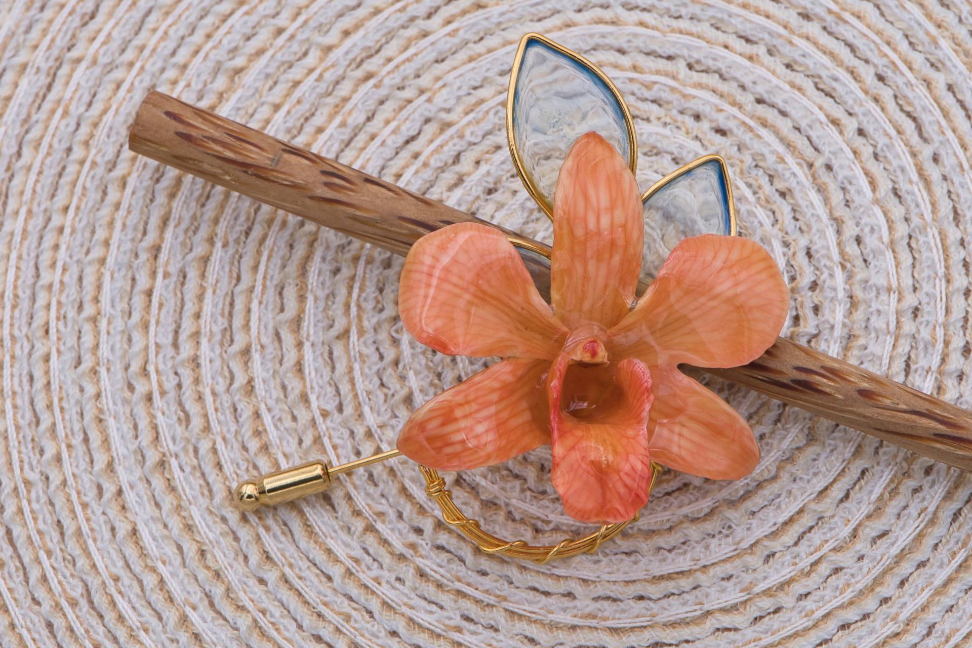 Schmuckanstecker, Schmuckpin, Orchidee, Orchideenbrosche, Schmuckorchidee, Schmuck, Brosche, Orchideenanstecker, Schmucknadel, Brooch, Nadel von ExoticJewelryDE