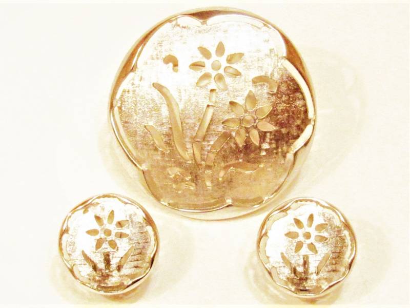 Vintage Sarah Coventry Blumen Brosche Ohrring Set Vintage Sarah Coventry Blumen Brosche Ohrring Set von ExoticaCollectibles
