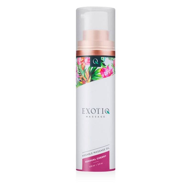 Exotiq Gleit- & Massageöl Sensual Cherry, Flasche mit 100ml, köstlich duftendes Massageöl - seidig-weich & pflegend von Exotiq