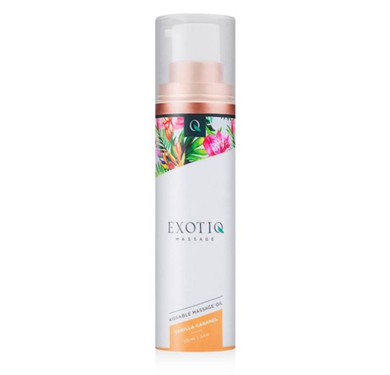 Exotiq Gleit- & Massageöl Vanilla Caramel (Vanille Karamell), Flasche mit 100ml, 1-tlg., köstlich duftendes Massageöl - seidig-weich & pflegend von Exotiq