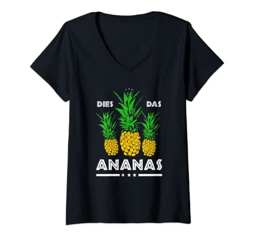 Damen Exotische Früchte - Dies Das Ananas T-Shirt mit V-Ausschnitt von Exotische Früchte - Dies Das Ananas Geschenke