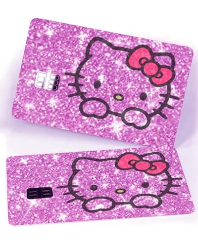 ExotixCard The Original Ultra Bling Reflective Card Sticker Debit - Credit Skin Shiny Removable Cover Especially Bright, Protecting No Bubble, Slim, Waterproof Card Cover (Big Cat) (Pink) von ExotixCard
