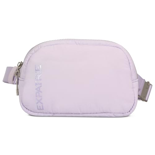 Expatrié Bauchtasche Damen Lila - Milly - Kleine Gürteltasche aus Nylon - Brusttasche im Pillow Design - Puffy Crossbody Nylontasche von Expatrié