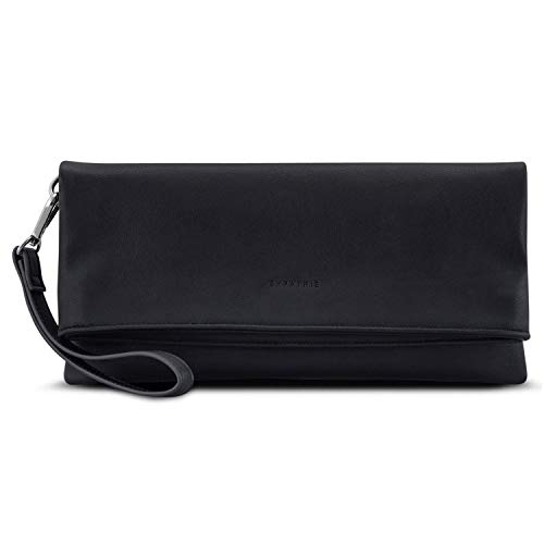 Expatrié Clutch Damen Schwarz - Marie - Handtasche aus PU Leder - Abendtasche Umhängetasche Tasche Schultertasche von Expatrié