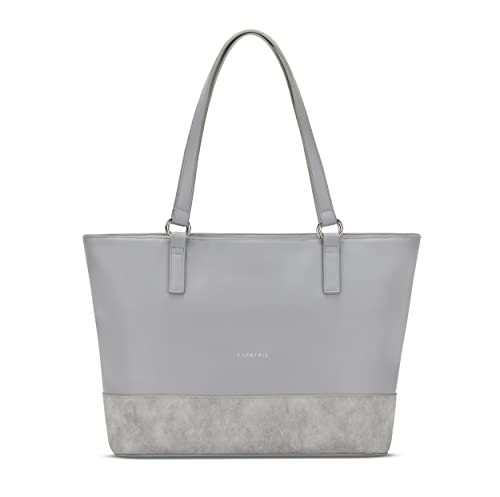 Expatrié Handtasche Damen Groß Grau - Nicole - Shopper Bag für Büro, Einkauf & Schule - Elegante Schultertasche aus Kunstleder - Laptopfach - Wasserabweisend von Expatrié