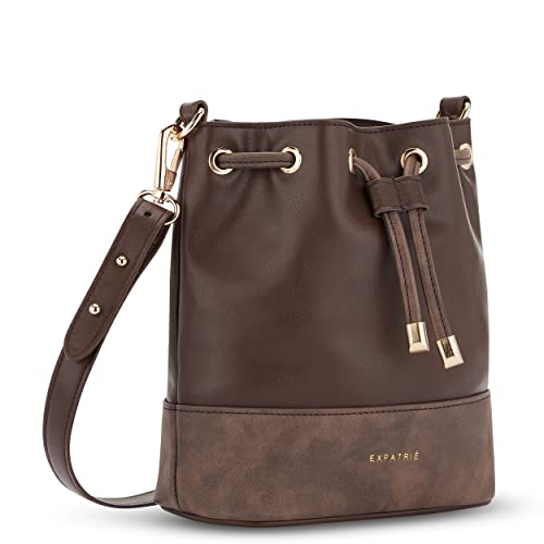 Expatrié Handtasche Damen Klein Braun - Sarah Small - Crossbody Schultertasche aus Veganem Leder - Elegante Kleine Umhängetasche für Freizeit - Mini Tasche mit abnehmbarem Schultergurt von Expatrié