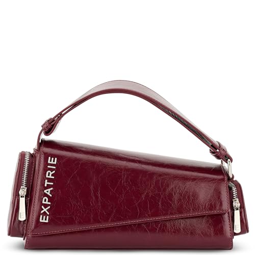 Expatrié Handtasche Damen Rot - Grace - Asymetrische Schultertasche aus Kunstleder für Tag & Nacht - Y2K Vintage Leder Tasche - Retro Style von Expatrié