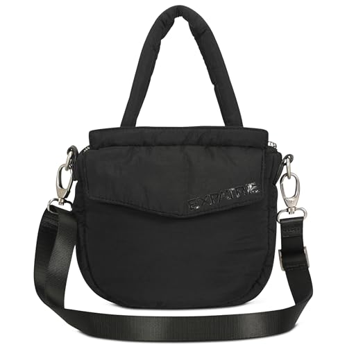 Expatrié Kleine Umhängetasche Damen Schwarz - Poppy Small - Puffer Bag aus Nylon - Utility Handtasche im Pillow Design mit Reißverschluss - Puffy Nylontasche Klein von Expatrié