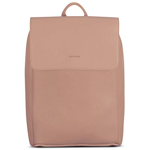 Expatrié Rucksack Damen Elegant Nude - Noelle - Moderner Lederrucksack Für City, Business, Uni - Aus Veganem Leder - 9L von Expatrié