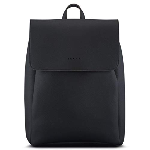 Expatrié Rucksack Damen Elegant Schwarz - Noelle - Moderner Lederrucksack Für City, Business, Uni - Aus Veganem Leder - 9L von Expatrié