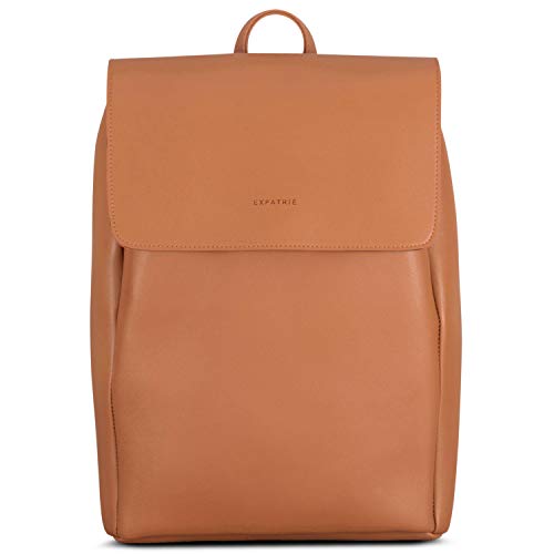 Expatrié Rucksack Damen ElegantBraun - Noelle - Moderner Lederrucksack Für City, Business, Uni - Aus Veganem Leder - 9L von Expatrié