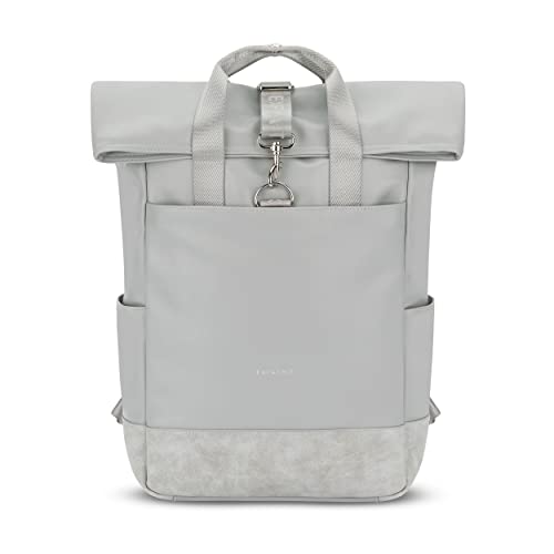 Expatrié Rucksack Damen Grau - Adele - Rolltop Tagesrucksack Elegant für Uni Fahrrad Arbeit - Eleganter Laptop Backpack Groß Frauen - Wasserabweisend von Expatrié